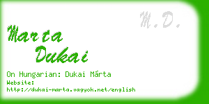 marta dukai business card